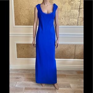 NWOT! CUSHNIE royal blue classic maxi dress 6
